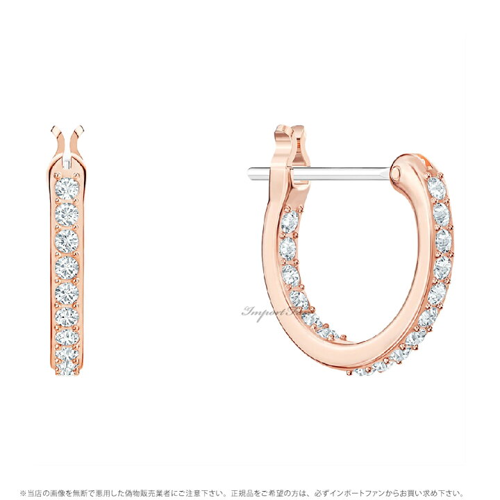 楽天市場】スワロフスキー ナイス 羽根 フープピアス ローズゴールド 