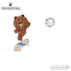 スワロフスキー ラインフレンズコレクション ブラウン スケートボード ピアス 5514438 Swarovski ギフト プレゼント □