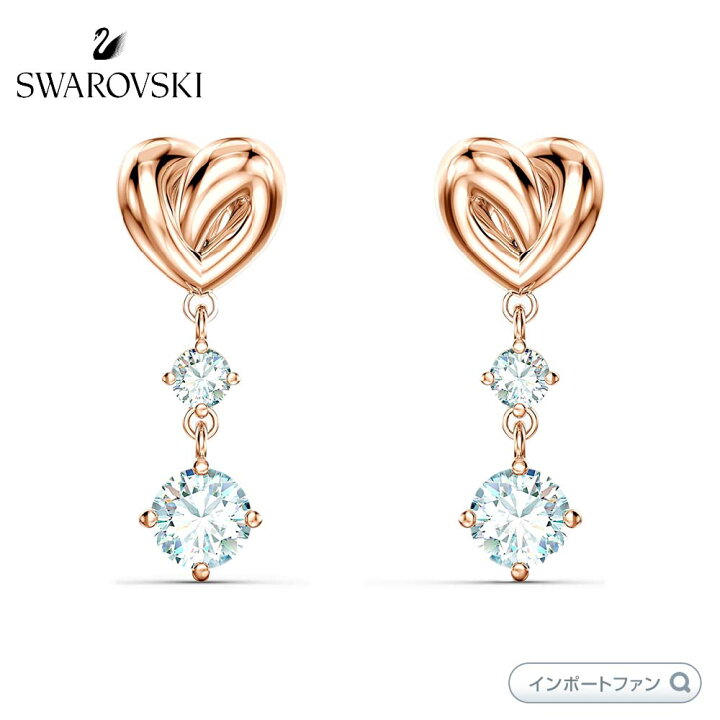 楽天市場】スワロフスキー ライフロング ハート ピアス ローズゴールド 