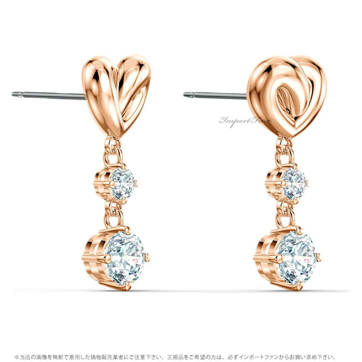 楽天市場】スワロフスキー ライフロング ハート ピアス ローズゴールド 