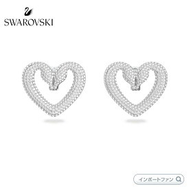 スワロフスキー ウナ クリップイヤリング ハート スワン 鳥 中 ホワイト 5626172 Swarovski □