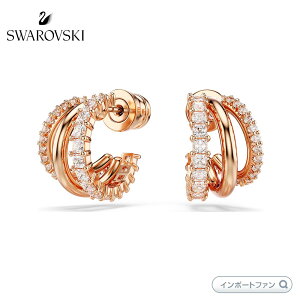 スワロフスキー ハイパーボラ フープピアス ミックスカット ミニ ホワイト ローズゴールドトーン・プレーティング 5698702 【ポイント最大47倍!お買い物マラソン セール】