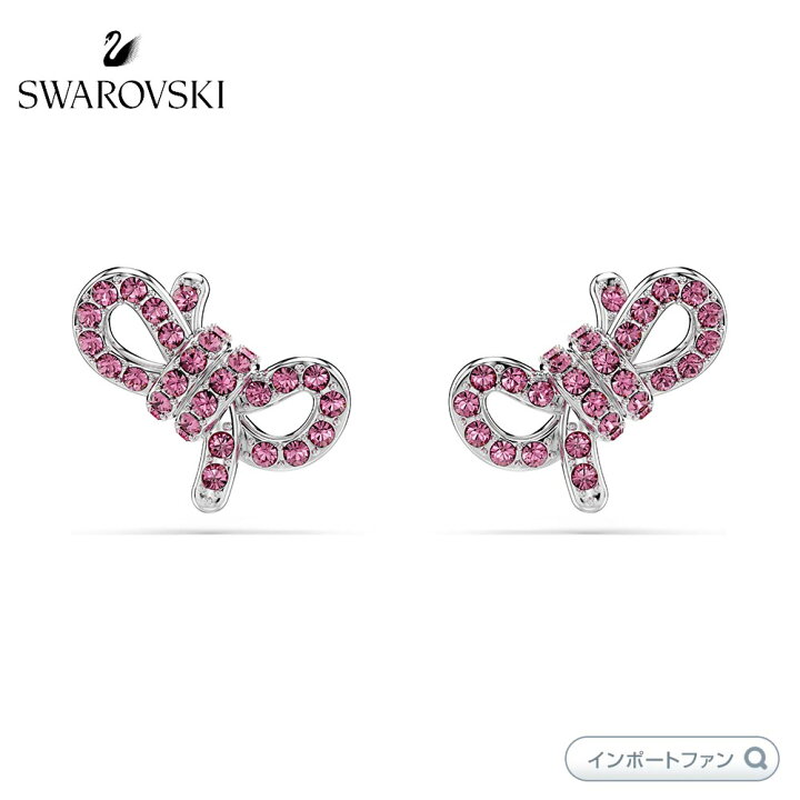 楽天市場】スワロフスキー ライフロングボゥ スタッドピアス リボン 
