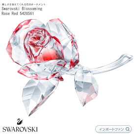 スワロフスキー 赤い バラ レッドローズ 花 L ラージ 置物 Swarovski Blossoming Rose Red 5428561 ギフト プレゼント □