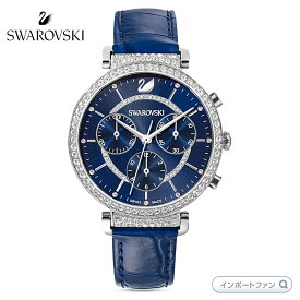 スワロフスキー パッセージ クロノ ウォッチ 腕時計 ブルー レザーストラップ 5580342 ギフト プレゼント □