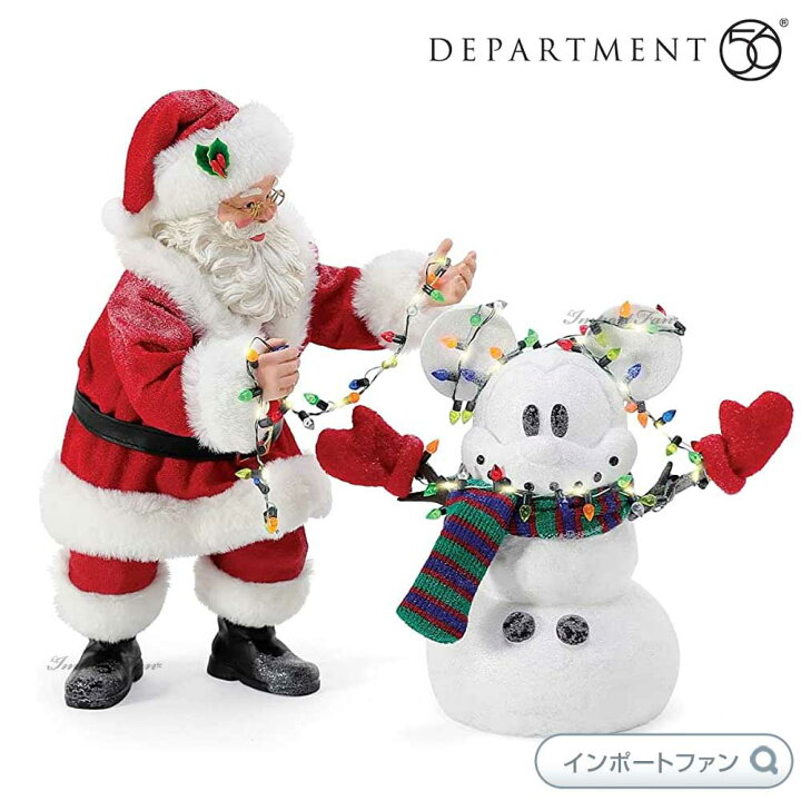 楽天市場】Department 56 ミッキーの雪だるまとサンタクロースの魔法 