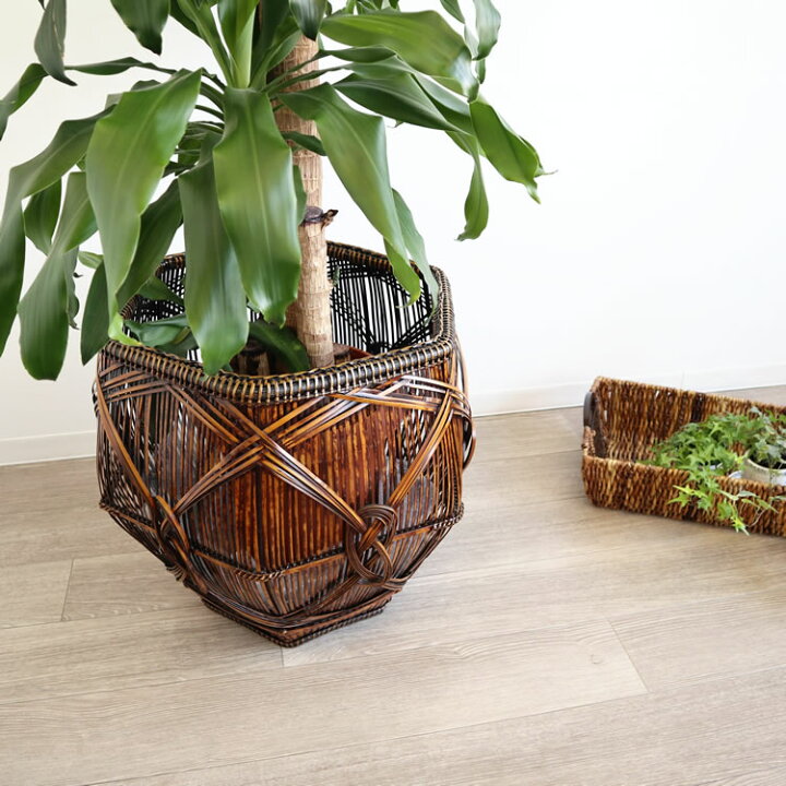 鉢カバー 大型 ラタン 高級 収納 アジアン リゾート インテリア おしゃれ 観葉植物 リビング 上品 カゴ ロビー ホテル バンブー 雑貨 ホテルライク 寝室 輸入雑貨 イエ Akane Mart素敵なインテリアに ラタンプランター 鉢カバー 0809fni001 送料込み Tecnomallas