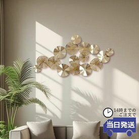 【当日発送 動画あり】壁飾り リビングアート アートパネル アートボード アイアン 壁掛け 玄関 インテリア おしゃれ 蓮 ウォールデコ ゴールド 金色 ウォールデコレーション 引っ越し ダイニング 寝室 アンティーク調 エレガント 北欧 店舗装飾 ホテルライク
