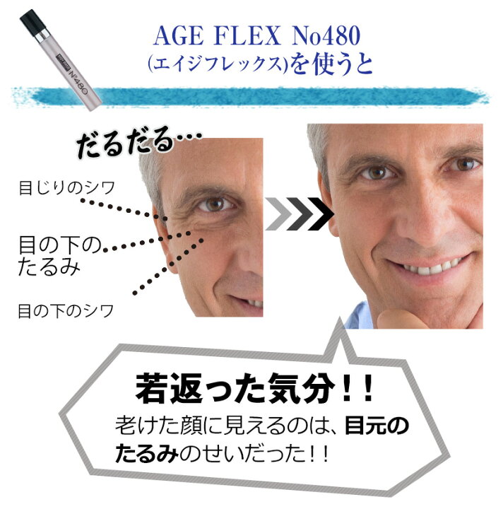 楽天市場 40代男の化粧品 男性 目の下のたるみ 目の下 たるみ 解消 ふくらみ 目の下の膨らみ 目元のハリ ハリ メンズ化粧品 塗るだけ 目の下専用 男性用 目元 ケア クリーム メンズ 老け顔 ボディマジック Age Flex エイジフレックス No 480 インポートジャック