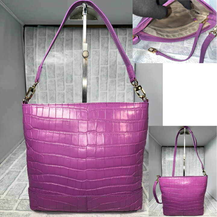 楽天市場】2WAY ショルダーバッグ 両アオリ型 クロコダイル本革  