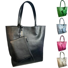 トートバッグ 縦型 ポーチ付き 牛本革 シュリンク レディース メンズ 【Rebecca】JT-240322 牛革 本革 レザー トート バッグ BAG ユニセックス 男女兼用