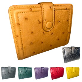 二つ折りコンパクト財布 オーストリッチ本革 フルポイント GUODI グォディ TK-30CW080 財布 サイフ さいふ オースト オーストリッチ 二つ折り 折財布 折り財布 コンパクト メンズ レディース ユニセックス 男女兼用