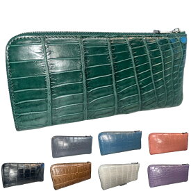 クロコダイル本革 マットクロコ 長財布 L字ファスナー型 GUODI グォディ W169L クロコダイル クロコ ワニ革 わに革 鰐革 マットクロコ 財布 長財布 長札 本革 レザー L字ファスナー レディース メンズ ユニセックス