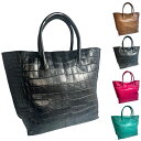 トートバッグ 2WAY クロコダイル 本革 ポロサス クロコ レディース メンズ 【GUODI】TK-10TB183 ワニ革 わに革 鰐革 バッグ BAG トート ユニセックス 男女兼用