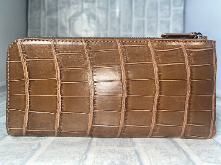 楽天市場】クロコダイル本革 マットクロコ 長財布 L字ファスナー型 