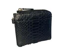 コンパクトミニ財布 L字ファスナー型 手提げストラップ付き パイソン 本革 レディース メンズ 【GUODI】HJ-PY101 ヘビ革 へび革 蛇革 財布 サイフ さいふ ミニウォレット ユニセックス 男女兼用