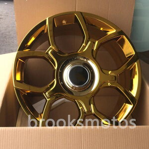 24インチ NEW鍛造クロームゴールドホイール ロールスロイス  カリナン  24 x 10 BRN-1995