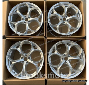 アルファロメオ ジュリア QV 19インチ スタッガー ホイール ハイパーシルバー 8.5/10 鍛造-BRN-12001★