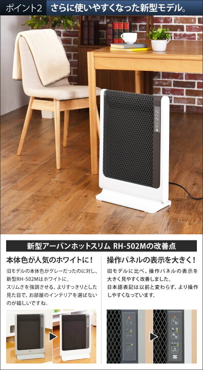 楽天市場】日本製 遠赤外線パネルヒーター アーバンホットスリム 