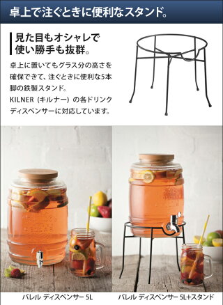 楽天市場 ドリンクサーバー キルナー ラウンドドリンクディスペンサースタンド ドリンクサーバー ガラスサーバー おしゃれ Barrel Dispenser Kilner セレクトショップ Aqua アクア