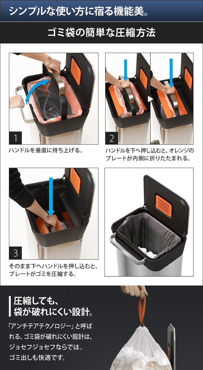 楽天市場ゴミ箱 クラッシュボックス ごみ箱 圧縮 縦型 デザイン