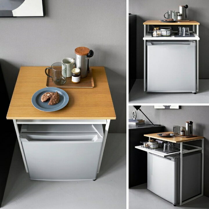 山崎実業 引き出し付き冷蔵庫上ラック タワー 45L用 4903208014878 4903208014885 冷蔵庫ラック 収納棚 オープンラック キッチンラック スチールラック 冷蔵庫 2段 おしゃれ ラック スチール 木 tower yamazaki タワーシリーズ セレクトショップ・AQUA アクア