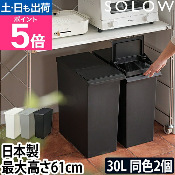 楽天市場】ゴミ箱 ごみ箱 SOLOW 棚下で使えるスリムダストボックス 