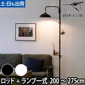 フロアライト ドローアライン 3点セット 003テンションロッドC ＋ 201ランプアームS ＋ 203シェード インテリアライト 照明 つっぱり棒 おしゃれ 縦 LED対応 DRAW A LINE Lamp