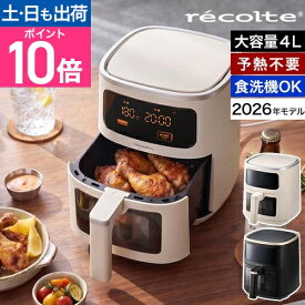 レコルト エアーオーブン 4L 【専用オーブンペーパーの特典】 ノンフライヤー 大容量 家庭用 電気フライヤー エアフライヤー エアオーブン RAO-4 ヘルシー 油で揚げない 唐揚げ 焼き魚 お惣菜 温め直し 食洗機対応 時短 コンパクト