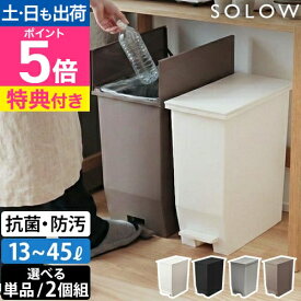 【楽天1位】【選べる豪華特典】SOLOW ソロウ ペダルオープンツイン 45L 35L 20L ペダルオープンスリム 13L 単品 2個セット 2個組 ペダル式ゴミ箱 ダストボックス ふた付き トイレ 洗面所 リビング キッチン シンク下 日本製
