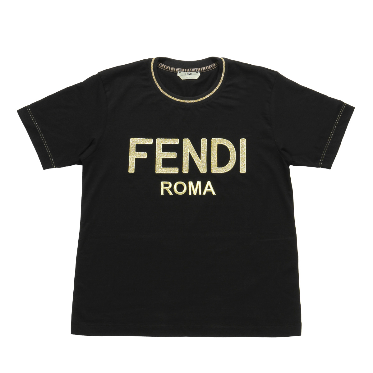 フェンディ FENDI Tシャツ レディース FS7254 AC6B F0GME 半袖Tシャツ BLACK ブラック | インポートショップ  ＤＯＵＢＬＥ