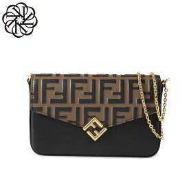 フェンディ FENDI ショルダー付 クラッチバッグ レディース 8M0509 AVN9 F13VK FF DIAMOND FFダイヤモンド MAYA+BLACK+SOFT G ブラウン/ブラック
