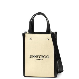 ジミー チュウ JIMMY CHOO ショルダー付 トートバッグ レディース MINI N/S TOTE CZM ミニ NATURAL/BLACK/SILVER ホワイト/ブラック