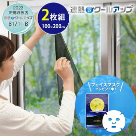 セキスイ 遮熱クールアップ 暑さ対策 窓 網戸 遮熱 100×200cm 2枚セット 積水ナノコートテクノロジー 遮熱効果-11℃ 赤外線62.4%カット UVカット78.3% 節電 省エネ プライバシー保護 風通し 窓 遮熱シート 網入りガラス 洗濯可 cp
