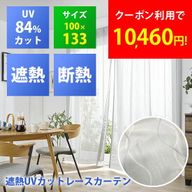 【2枚セット】セキスイ 遮熱レースカーテン 遮熱カーテン 100×133cm 遮光カーテン 紫外線 UV カット 断熱 遮熱 取り外し 節電 プライバシー保護 ミラー効果 ナノコート ガラス面 サッシ枠 網戸 UV 暑さ対策 節電 cp