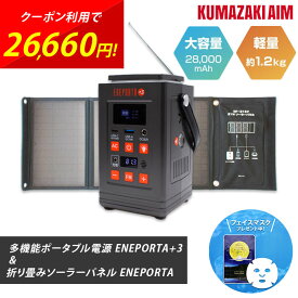 Solpa ENEPORTA エネポルタ リン酸鉄 ポータブル電源 ソーラーパネルセット EPR-301 EP-21SP 防災 停電対策 ラジオ ランタン 軽量 1.2kg 非常用バッテリー 蓄電池 スマホ充電 アウトドア クマザキエイム 折り畳みソーラー 台風 節電 家庭用 災害 緊急時 キャンプ 車中泊 cp