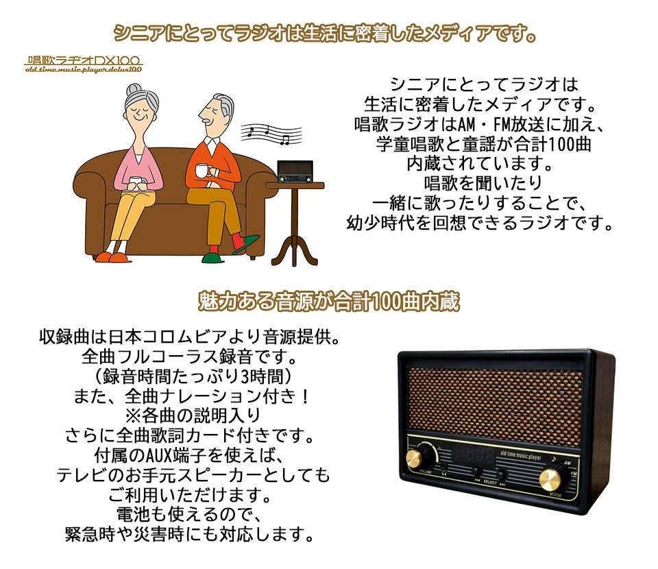 【楽天市場】ラジオ 小型 唱歌ラヂオDX100 防災 レトロ 昭和 AM FM