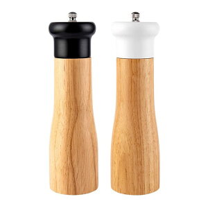 「P20+10%OFFクーポン」2本セット 木製ペッパーミル 塩胡椒 ミル 手動 詰め替え可能 天然木 結晶塩 岩塩 香辛料 調味料ミル 操作簡単 天然 無垢材 セラミック スパイス 調味料用 キッチン用品