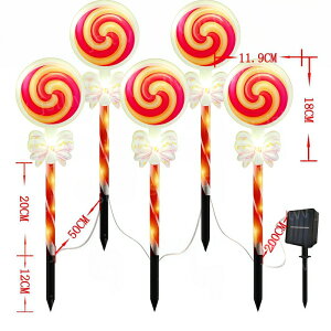 「P20+10%OFFクーポン」クリスマス ソーラーライト 電飾 ルミネーション 飾り 5本入 トナカイ ロリポップ クリスマスツリー 雪花 星 雪だるま サンタ 置物 差し込み 埋め込み ガーデンライト LED