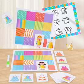 着せ替えゲーム,女の子向け着せ替えゲーム, 面白いメイクアップおもちゃセット, 3歳以上の子供向けのファッションドレスアップボードゲーム、ドレスアップマッチングおもちゃ、面白いメイクアップおもちゃセット