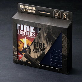 「着火剤付き」 FIRE LIGHTERS マットブラック ケース セット ファイヤーライターズ スリーブケース 着火剤付き 固形 マッチ バーベキュー 焚き火 キャンプ 炭