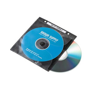 【まとめ買い 5個セット】 サンワサプライ DVD・CD不織布ケース (リング穴付・ブラック) FCD-FR100BKNX5 【お徳用 まとめ買い お買い得 業務用 割引 セット販売】