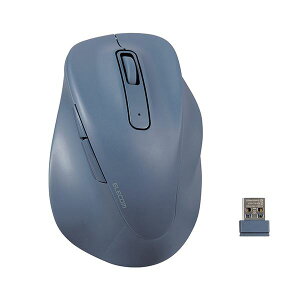 ELECOM エレコム PC機器 静音2.4GHz無線マウス EX-G 5ボタン Lサイズ ブルー M-XGL30DBSKBU 1個
