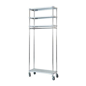 オープンラック 収納ラック スチールラック 収納棚 ラック ガルバシェルフ ハンガー35×90cm 4段・H220cm 組立式