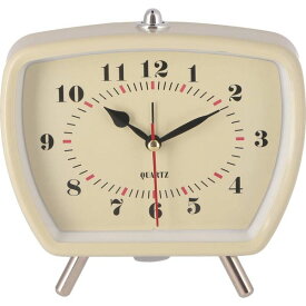 置時計 約幅146mm ホワイト レトロ 完成品 リビング ダイニング ベッドルーム 寝室 インテリア家具 引っ越し 時計 置き時計 壁掛け時計
