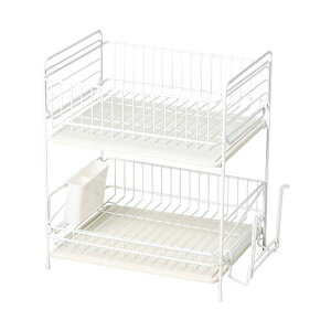 パール金属 スキット 珪藻土トレー水切りラック2段 ホワイト HB-4987 キッチン用品・食器・調理器具 日用雑貨・キッチン用品 キッチン 台所用品