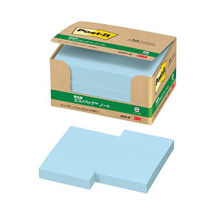 3Mポスト・イット エコノパック ノート 再生紙 75×50mm ブルー 6561-B 1パック (10冊) 【×3セット】 【お徳用 まとめ買い お買い得 業務用 割引 セット販売】 日用品雑貨・文房具・手芸 文房具