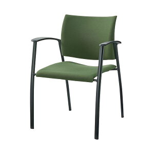 【ライオン事務器 事務用品 lion 文具 事務 業務用 事務用文具】 LEOオフィスミーティングチェア グリーン LE-2420F-GR 1脚 ( イス・チェア インテリア・家具 オフィス家具 事務用チェア チェア 椅