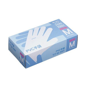 PVC手袋パウダーなし M 1箱 (100枚) 【×5セット】 【お徳用 まとめ買い お買い得 業務用 割引 セット販売】 ( 掃除用品 文房具・事務用品 生活雑貨 オフィス用品 日用品雑貨 日用消耗品 文