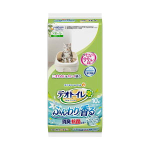 ユニ・チャーム デオトイレ ふんわり香る消臭・抗菌シート ナチュラルガーデンの香り 1パック (10枚)【×3セット】 【お徳用 まとめ買い お買い得 割引 ペットフード ・ ペット用品 ペット